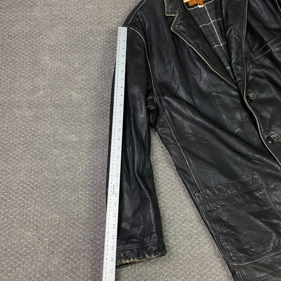 The Territory Ahead Leather Jacket Mens XLT Black Distressed Heavyweight XL Tall - Picture 13 of 16